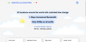 digitalcloud:全球24个机房(美国/香港/新加坡等),不限流量(1Gbps带宽),低至$2.3/月,1G内存/1核/25gNVMe-