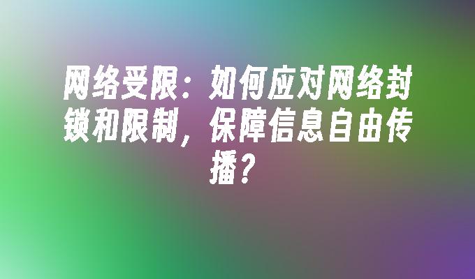 应对网络限制与安全问题的建议