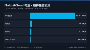 NolimitCloud 荷兰 VPS 实测:4 万 IOPS 的磁盘,但联通回程要 330ms-主机测评网